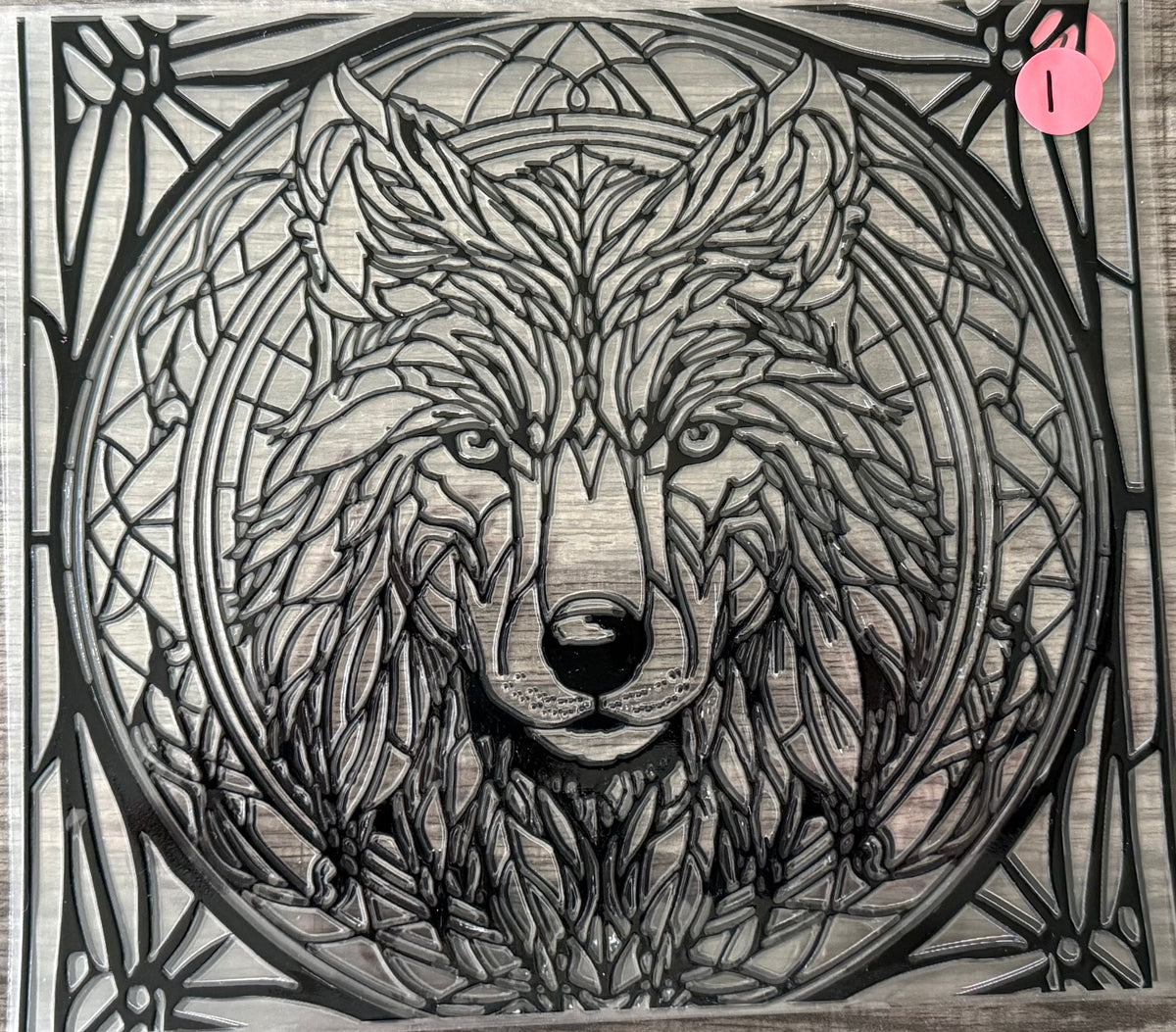 STAINED GLASS-WOLF-30 OZ