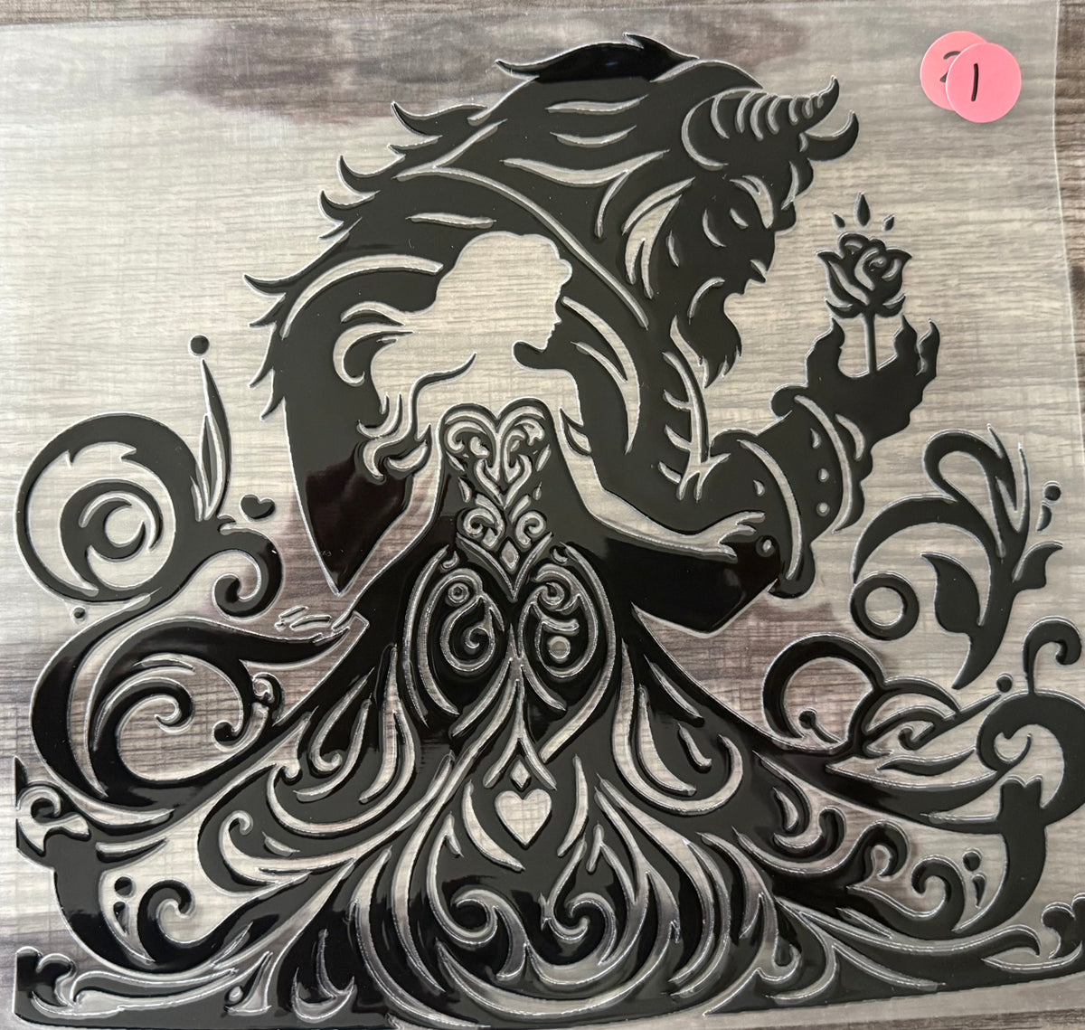 BEAUTY AND BEAST-STAINED GLASS