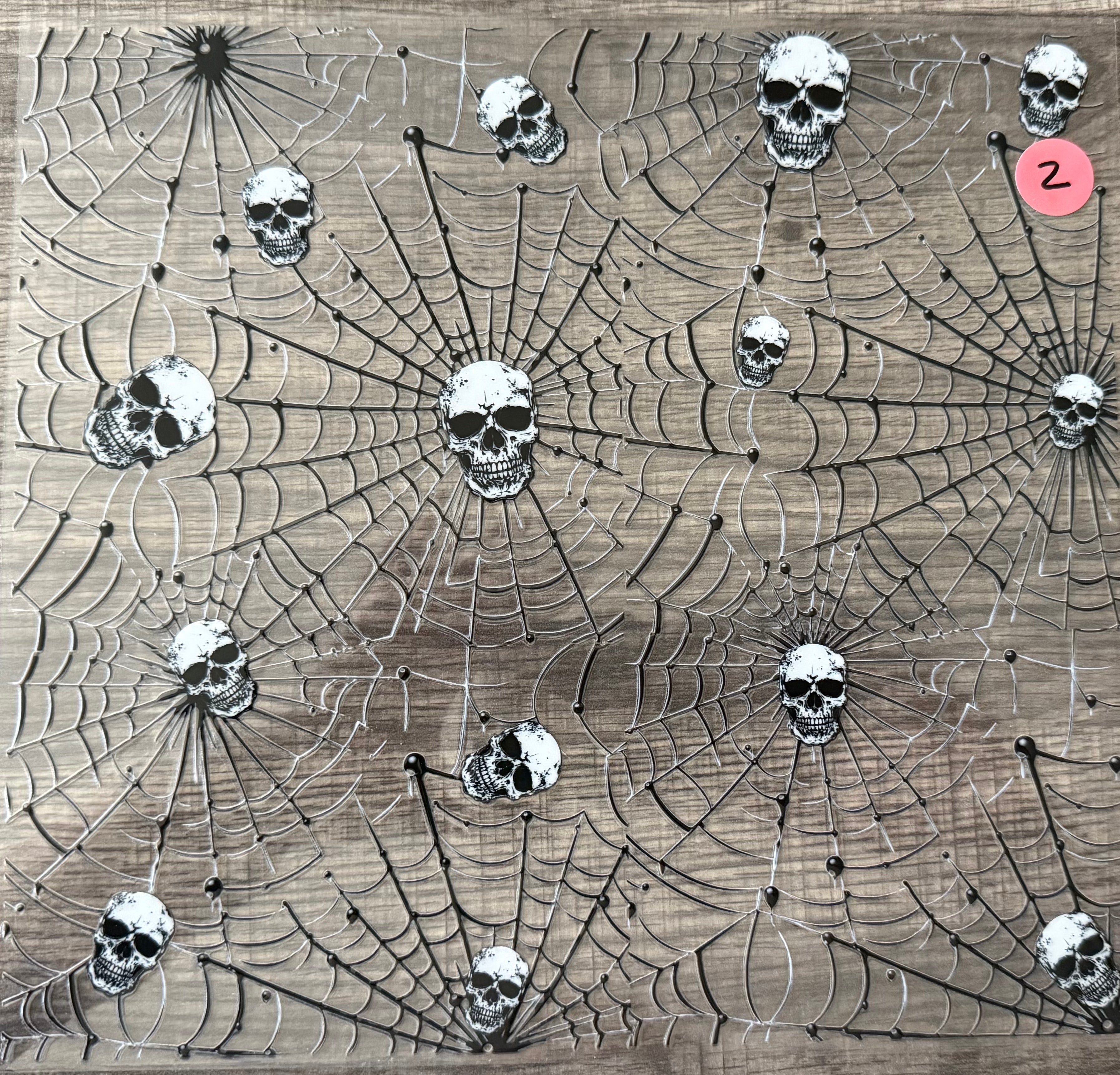 STAINED GLASS SKELETON SPIDERWEB