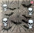 STAINED GLASS SKELETON AND BATS