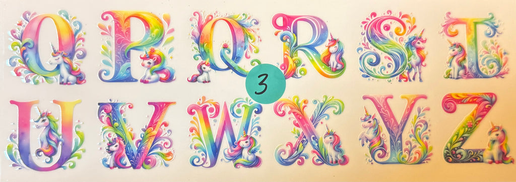 LETTER DECALS (FOR NAMES, WORDS, ETC)